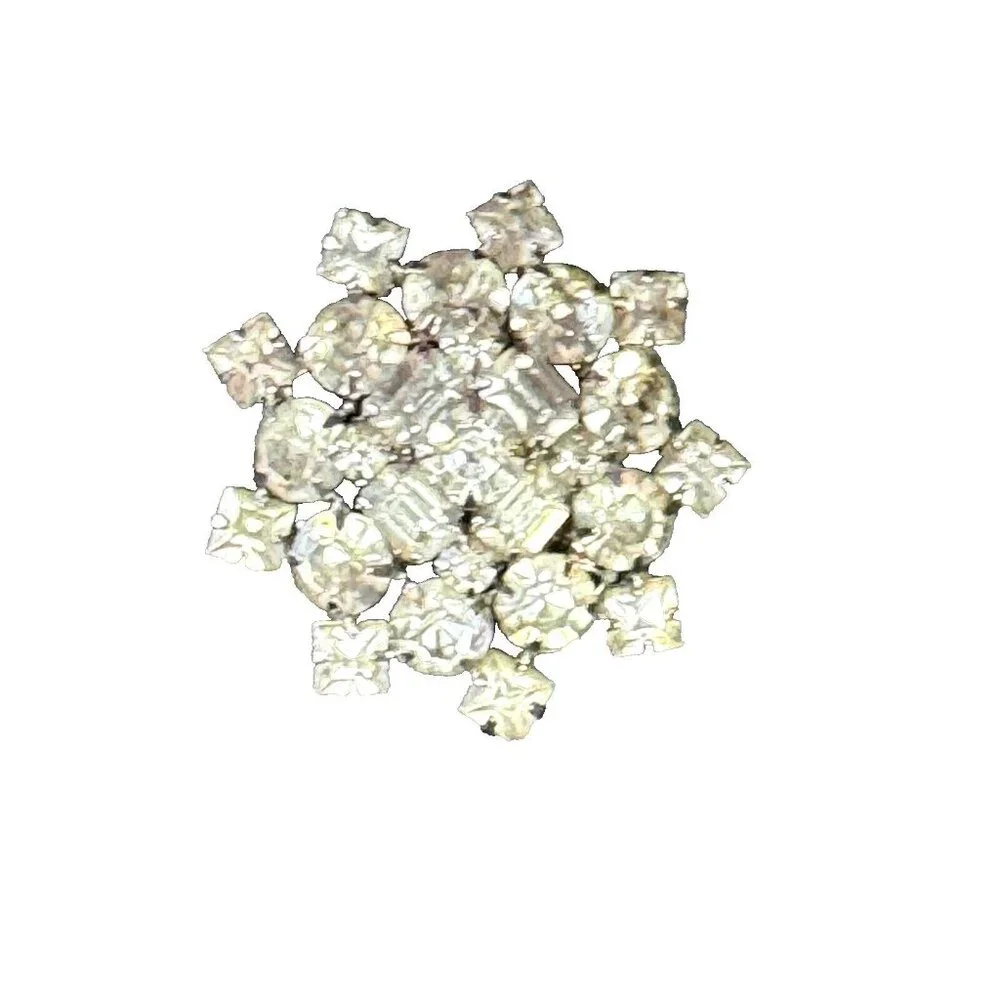 Vintage Faceted Rhinestone Brooch Dress Pin - Picture 1 of 5